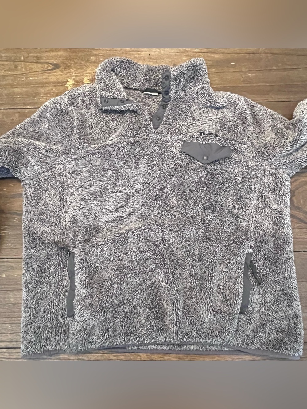 L.L. Bean Grey Snap Fleece Womens 1X - Picture 3 of 7